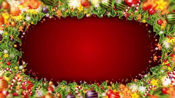 圣诞装饰颗粒红色背景环形