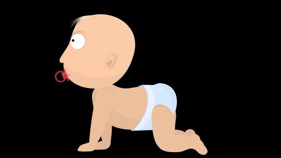 有奶嘴的婴儿婴儿的动画卡通