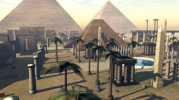 动画成长的古埃及考古学3D渲染