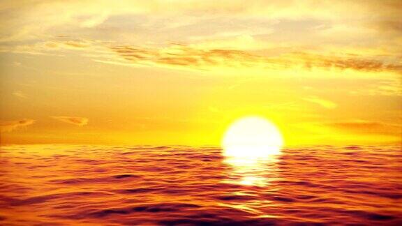 美丽的日落海浪