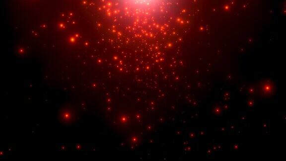 电影般的红星田野和苍蝇在银河中闪闪发光