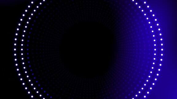 白色发光的点形成一个圆圈圆点技术纹理点管迪斯科灯光背景闪烁的霓虹灯点隧道背景