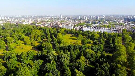 鸟瞰图海德公园上午伦敦