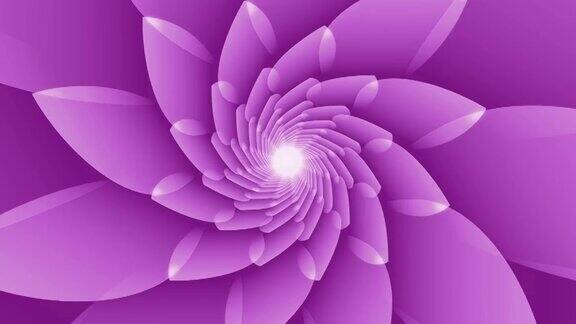 浅紫色的花形状与尖锐的角度叶环动画背景