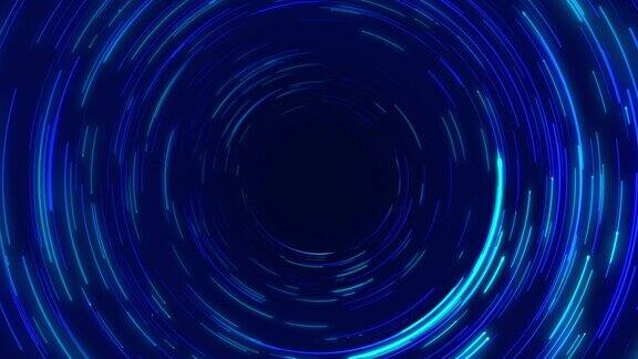 蓝色抽象圆形径向线背景数据流