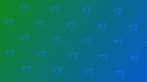 移动彩色三角形形状2D循环动画背景复古图案抽象视频