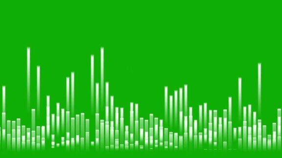 数字声波运动图形与绿色屏幕背景