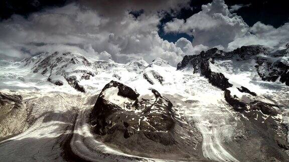 瑞士马特洪峰冰川的平滑全景