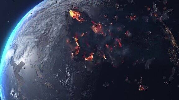 巨大的小行星陨石指向地球
