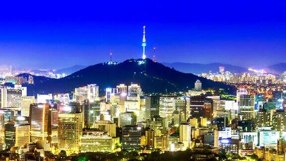 韩国城市首尔夜景