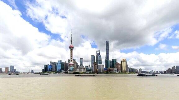 固定镜头拍摄上海和城市景观的时空变化