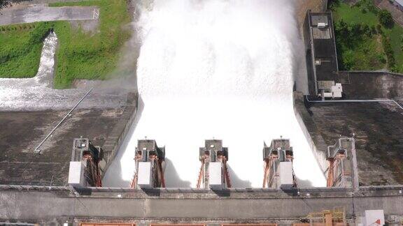 鸟瞰图水力发电厂可再生能源水力发电大坝