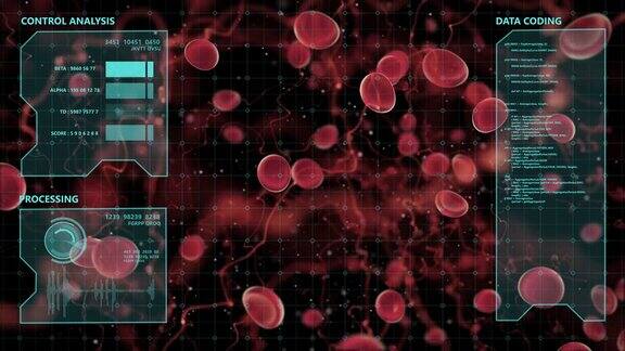 医院医疗保健和医疗未来技术3D虚拟现实模拟红细胞免疫和感染人体保健科学理念概念
