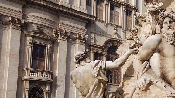 建筑细节宙斯雕像纳沃纳广场罗马