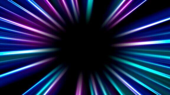 蓝色紫色发光抽象平滑氖射线视频动画