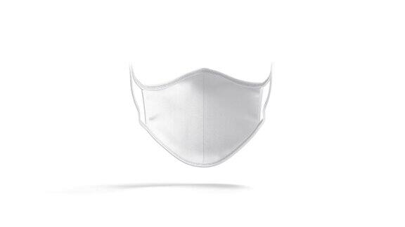 空白白色织物口罩模型环状旋转