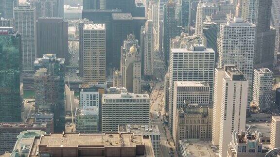 延时:鸟瞰图的芝加哥城市景观看南环美国IL