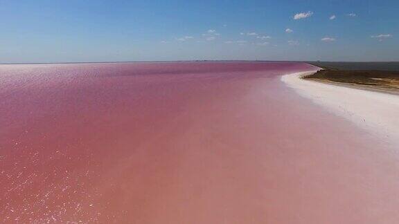 天线:红色盐湖晶莹的水面