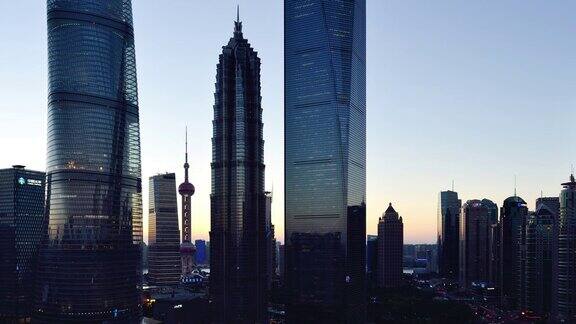 4K:白天到夜晚的上海陆家嘴金融区