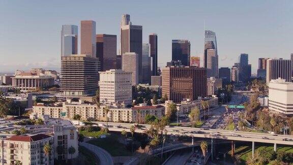 洛杉矶市中心和四层交汇处-航拍