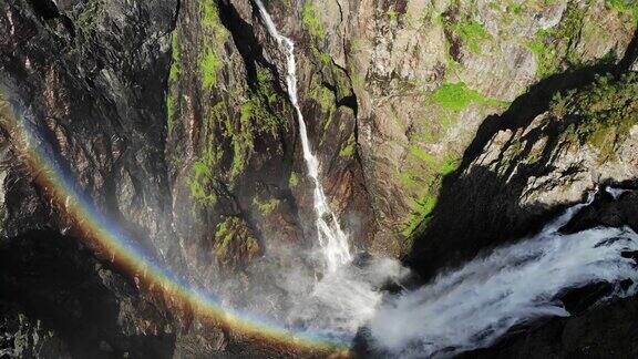 沃林斯福森瀑布挪威Mabodalen峡谷