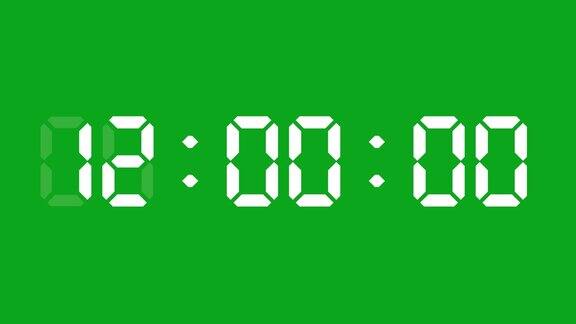 24小时数字时钟动画你可以在每小时开始的时候停下来简单引导了24个数字时间计数器符号和倒计时股票视频你可以用分、秒和毫秒来表示