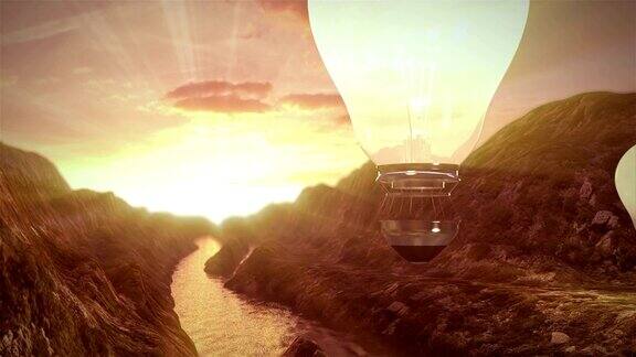飞行的想法气球的想法灯泡代表的创意概念
