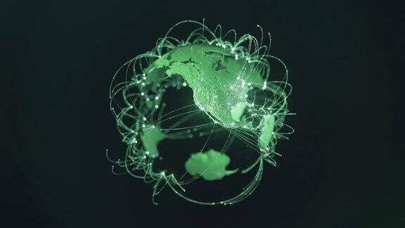 全球连接线-数据交换飞行路线流行病计算机病毒-绿色版本