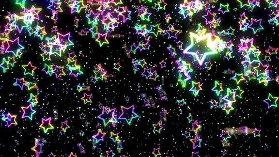 恒星旋转运动背景彩虹颜色循环动画