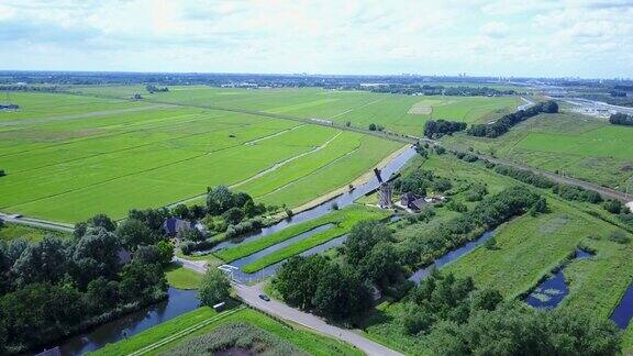 荷兰农田风景航拍