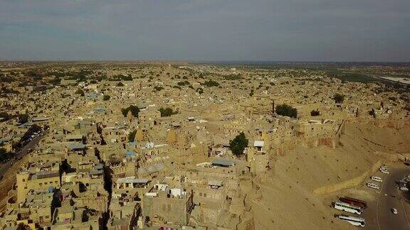 印度Jaisalmer的鸟瞰图Jaisalmer曾是中世纪的一个贸易中心也是拉贾斯坦邦的一个王侯邦