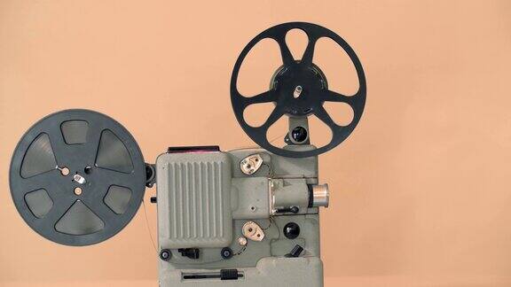 8毫米电影放映机复古正在播放复古投影仪复古背景4KDCI