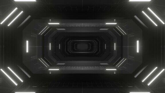 摘要黑色科幻隧道无缝循环4k3d动画背景