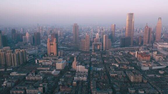 鸟瞰天津城市风光