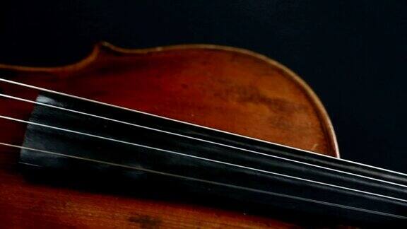 黑色背景上的小提琴