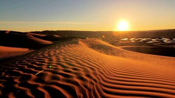 撒哈拉沙漠的景色清晨的沙丘美妙无比
