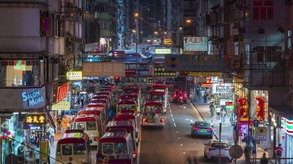 香港旺角市区夜间交通时程图