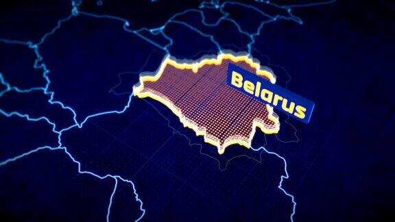 白俄罗斯国家边界3D可视化现代地图大纲旅游