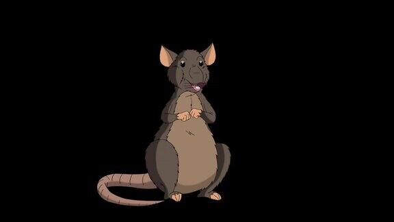 棕色老鼠坐和说话动画阿尔法马特