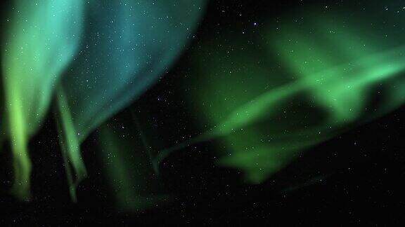 北极光和冰岛冬季夜晚的星星