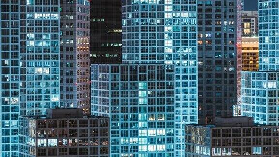 TU高角度的摩天大楼在北京的夜晚