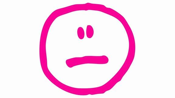 动画的情感图标集合不同的表情符号粉色笑脸涂鸦情绪毛圈的视频手绘矢量插图孤立在白色背景