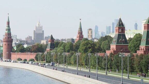 克里姆林宫大厦和高层建筑在莫斯科的城市九月