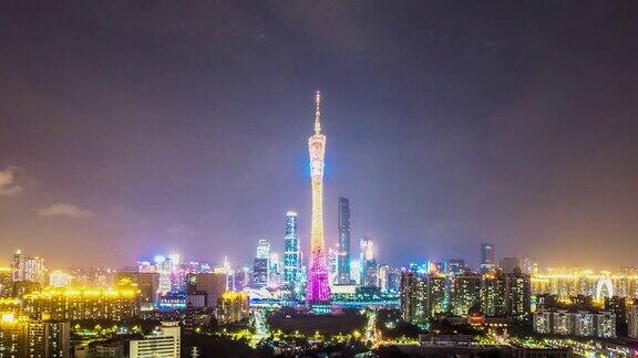 广州塔附近的新城夜景