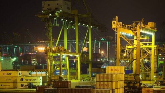 4K时间间隔:新加坡城市的航运港口