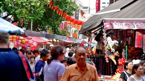 中国新年在新加坡华埠和旅客享受旅游