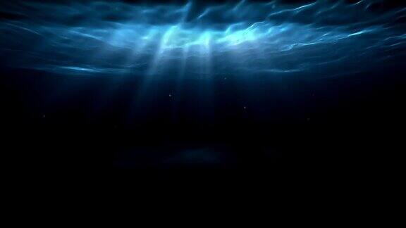 水下浮游生物和阳光透过水面高质量的海底动画高清4k