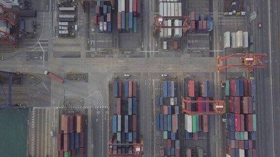 无人机拍摄的葵青货柜码头