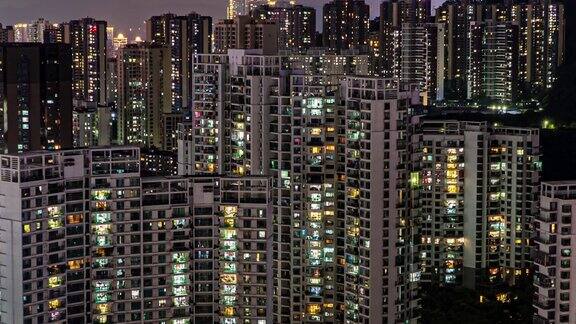 中国公寓楼的日日夜夜的时间流逝