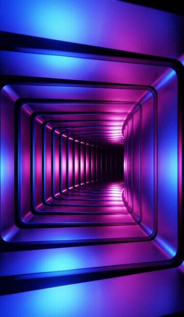 在一个方形的隧道里飞行垂直循环视频